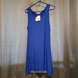 Elegant Blue Sleeveless Dress
